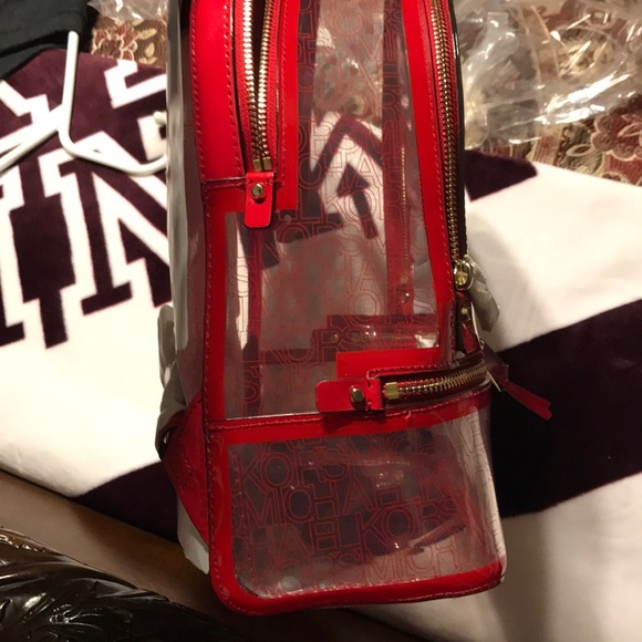 Michael Kors Rhea backpack red clear - Picture 7 of 8
